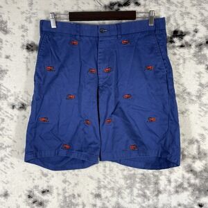 Castaway Nantucket Island Shorts Mens Size 33 Blue Embroidered Lobster Chino‎